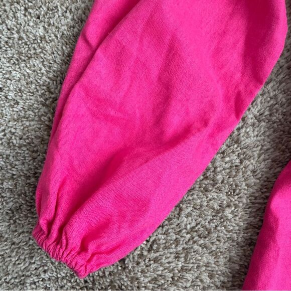 Showpo. Women’s Pink Ruffle Mini dress with Balloon Puff Sleeves size 2 - Picture 5 of 9